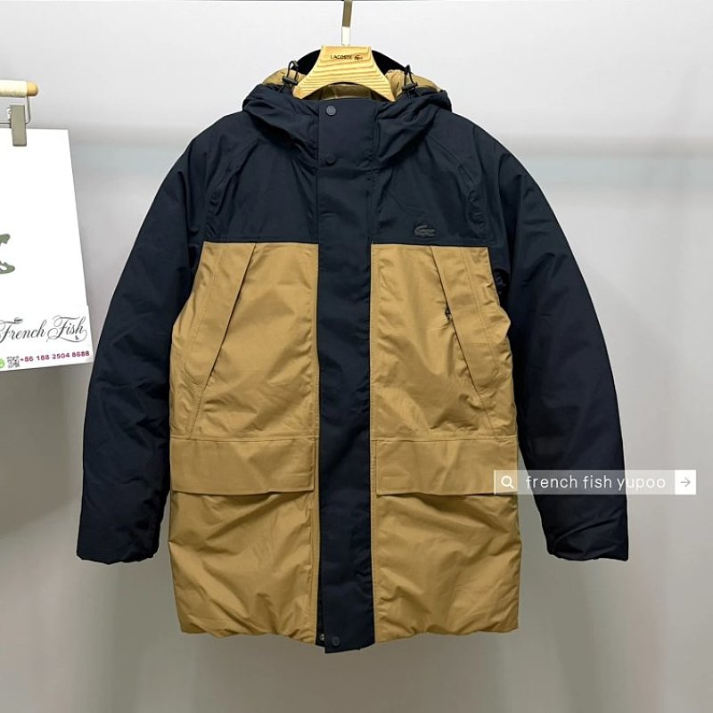 113 Men's Long Hood Water-Repellent Quilted Parka