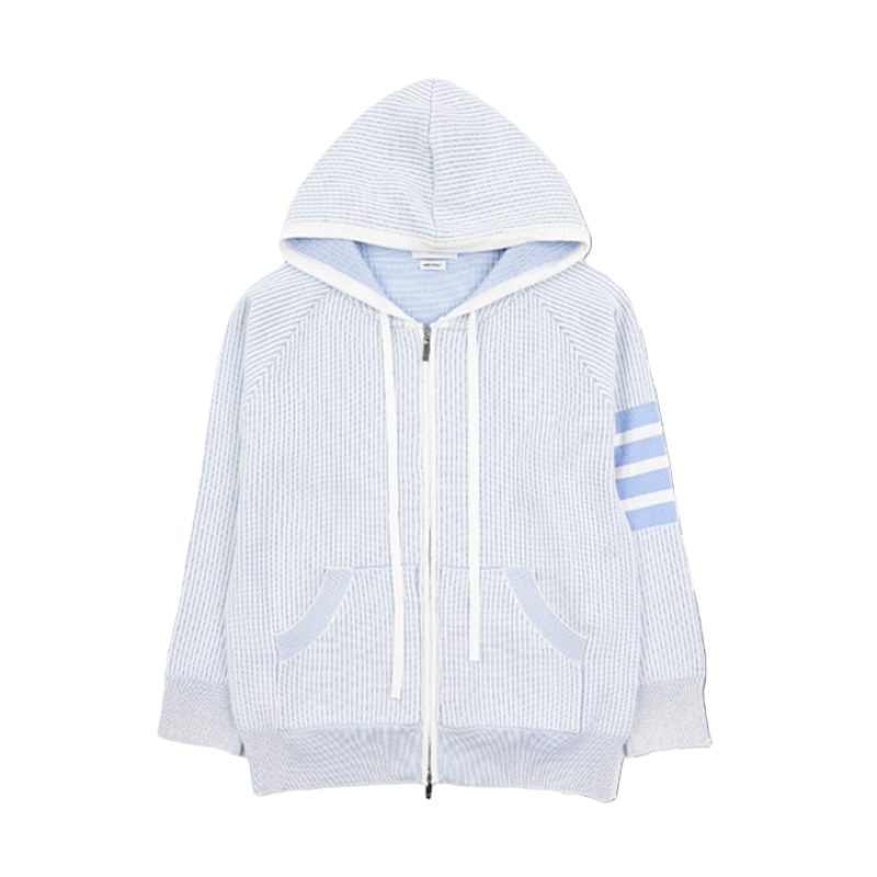TB Four-stripe Vertical Striped Hooded Jacket