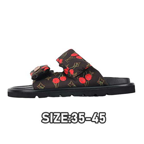 Pool Pillow Comfort Leather Round Toe Slip-on Flip Flops