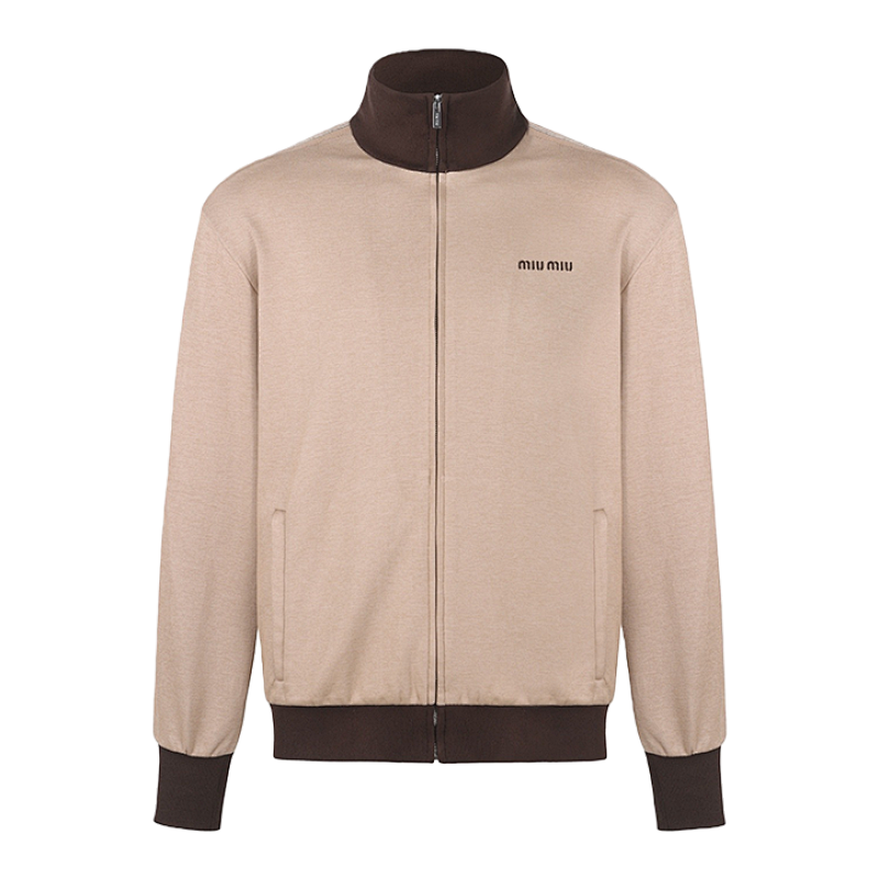 Plain Knit Zip-up Sweatshirt