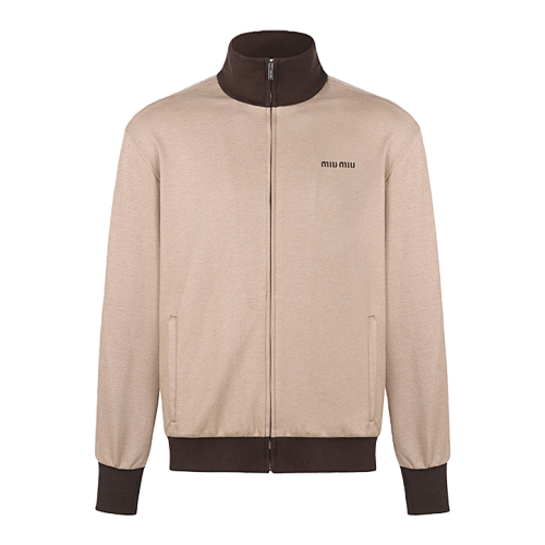 Plain Knit Zip-up Sweatshirt