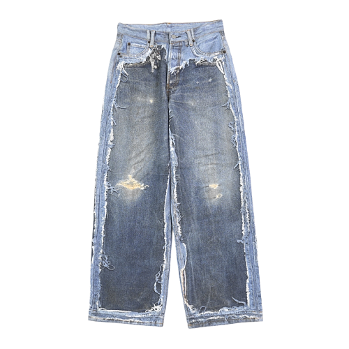 Ripped Frayed Printed Trousers