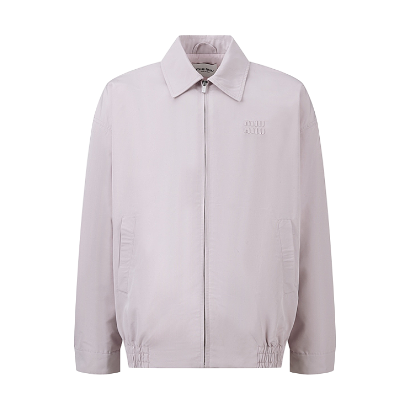 Miu Miu Embroidered Logo Zipper Jacket