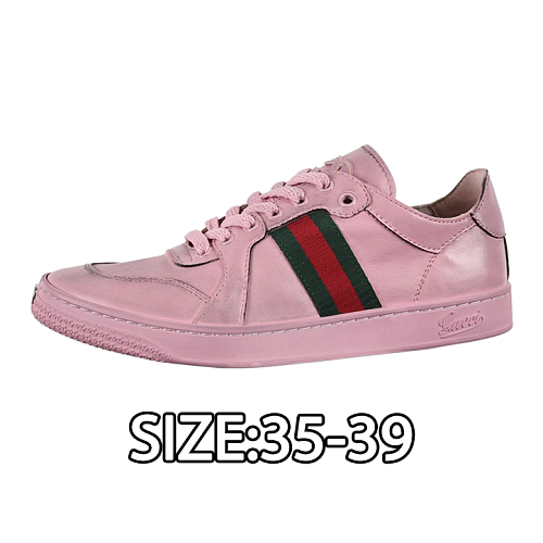 Gucci Leather Distressed Sneakers Pink