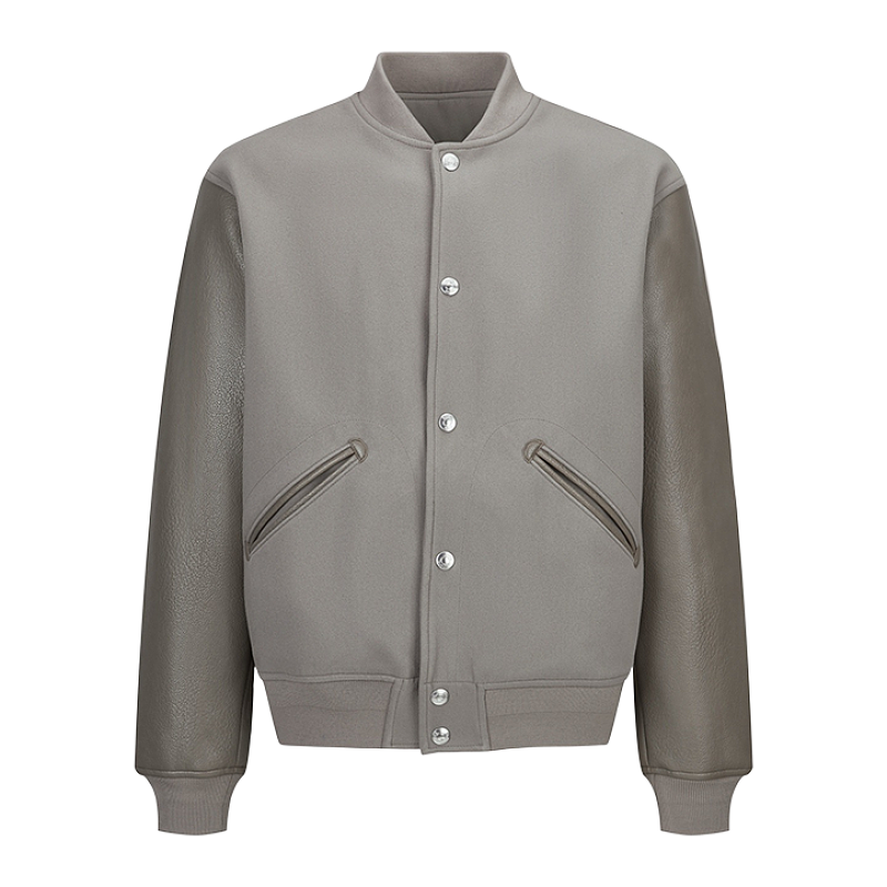 Dior Towel Embroidery Patchwork Leather Baseball Jacket