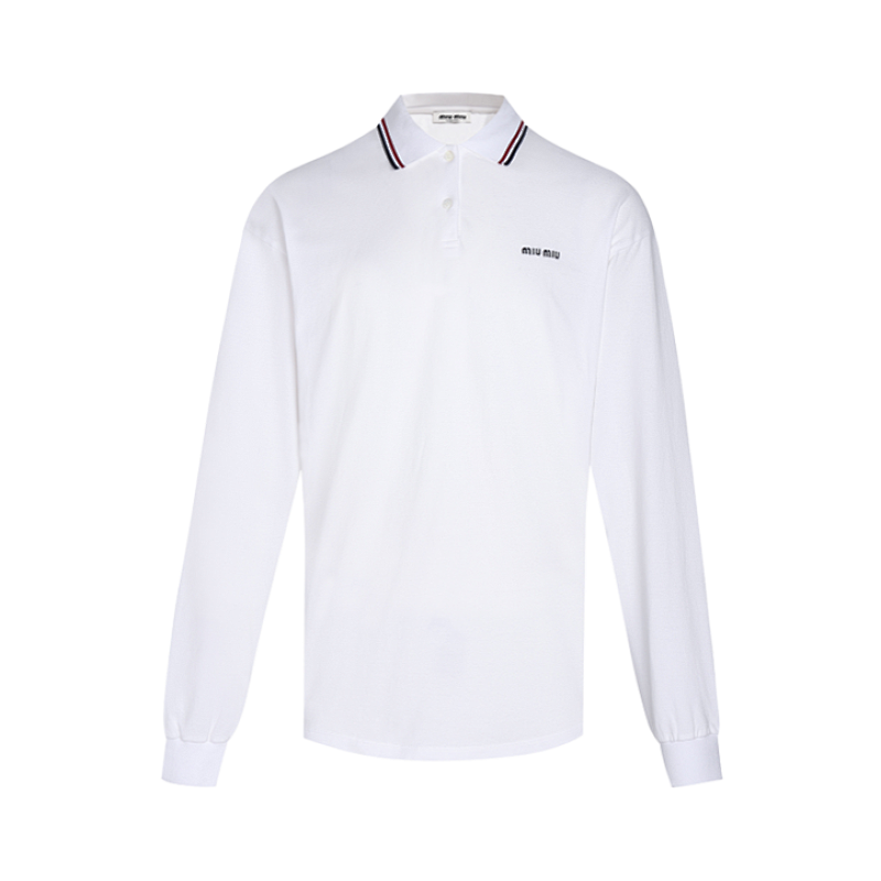 31 Solid Color Embroidered Long-sleeved Polo Shirt