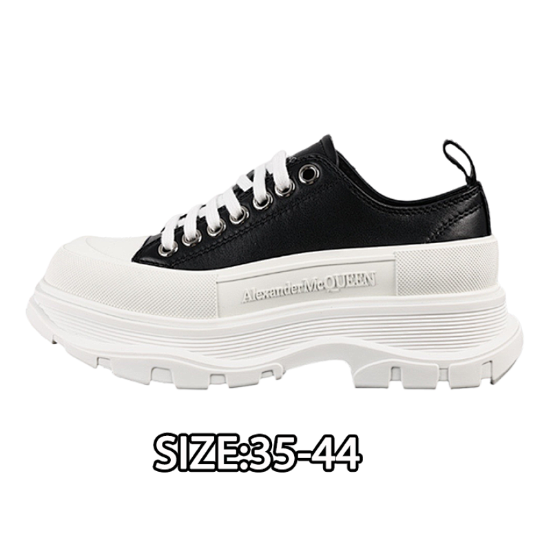 Alexander McQueen Lace-up Heightening Black And White Leather