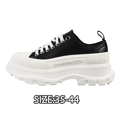 Alexander McQueen Lace-up Heightening Black And White Leather
