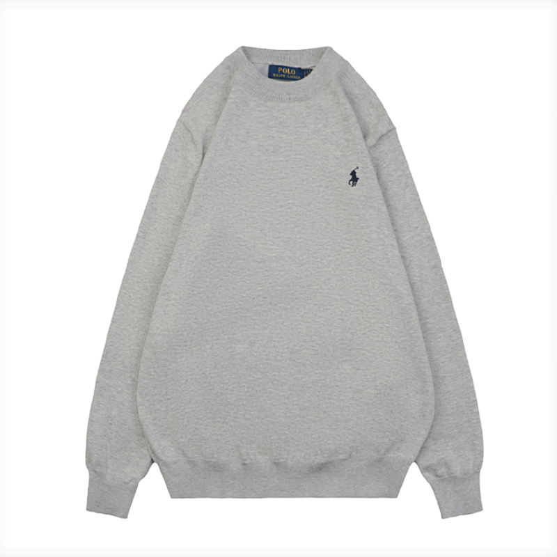 RL 25Fw Pony Logo Crew Neck Sweater - Light Gray