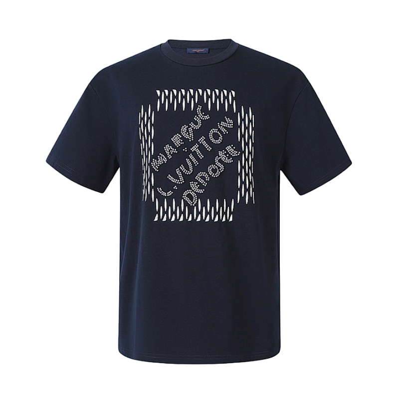 L V Embroidered Cotton T-shirt