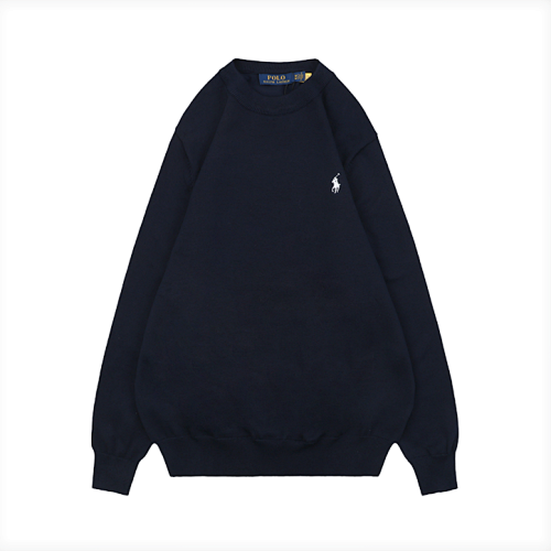 RL 25Fw Pony Logo Crew Neck Sweater - Navy White Label