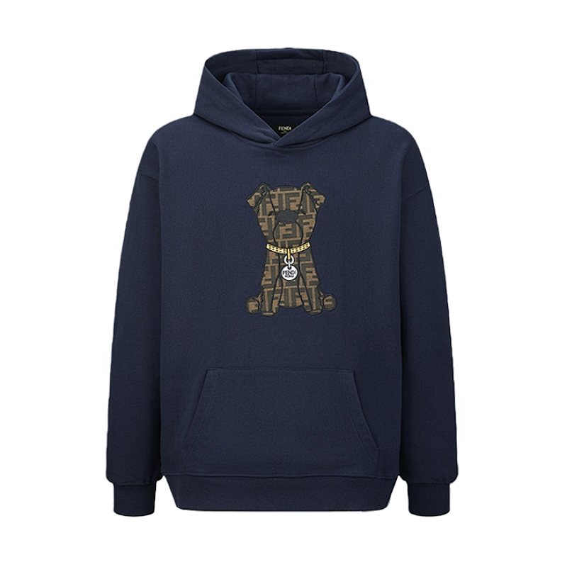 Fendi Applique Embroidered Logo Hoodie