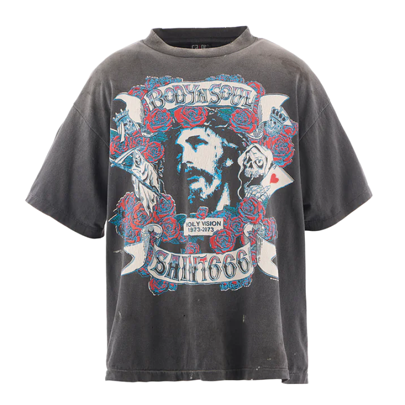 Rose Jesus Print Short-Sleeve