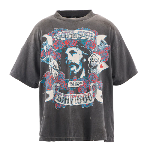Rose Jesus Print Short-Sleeve