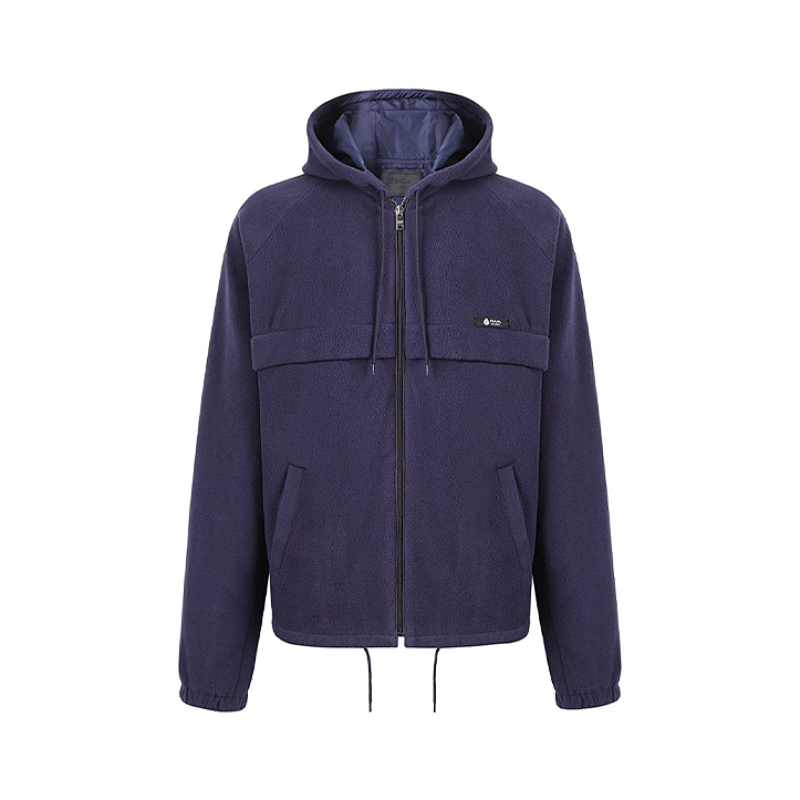 Hooded Drawstring Fabric Short JacketItem ID
