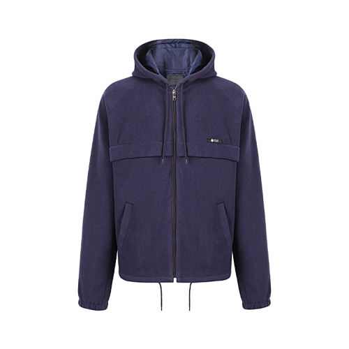 Hooded Drawstring Fabric Short JacketItem ID