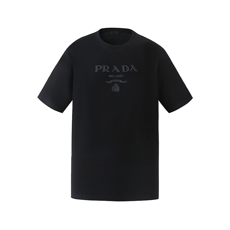 Solid Color Embossed Crew Neck Short Sleeve T-Shirt