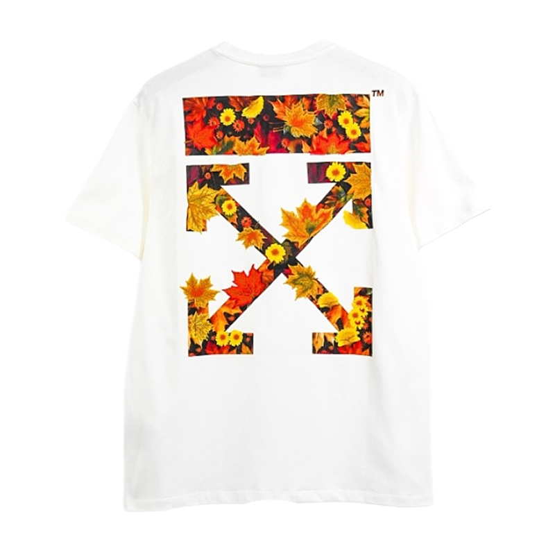 Maple Leaf Floral Arrow Embroidered Short-Sleeve T-Shirt