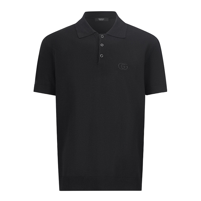 Double G Embroidered Logo Knit Short Sleeves