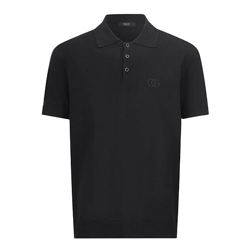 Double G Embroidered Logo Knit Short Sleeves