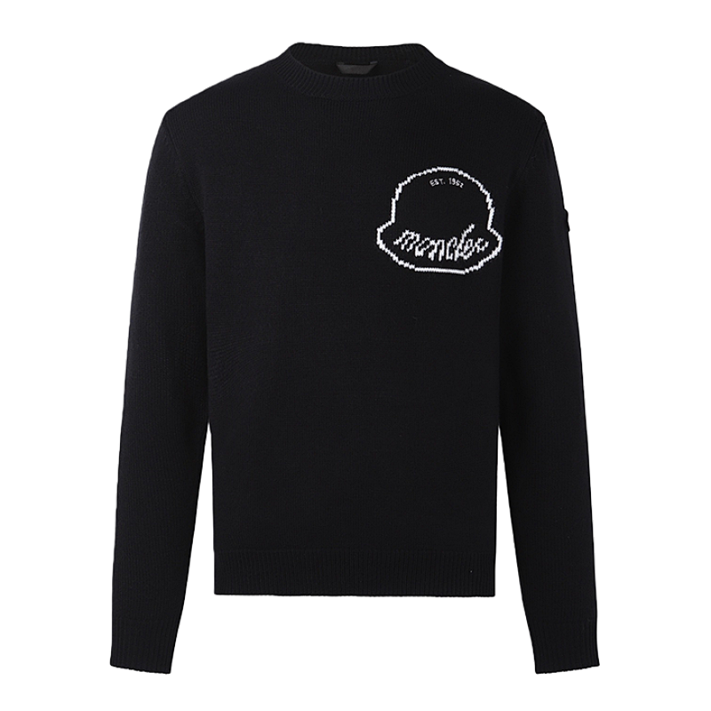 Embroidered Logo Crew Neck Long-sleeved Sweater