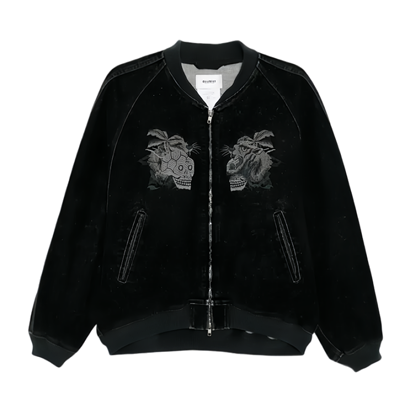 Skull Tiger Head Batwing Sleeve Jacket