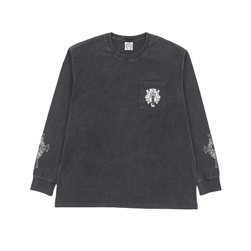 Long-sleeve Pocket Vine Sword Printed Shirt