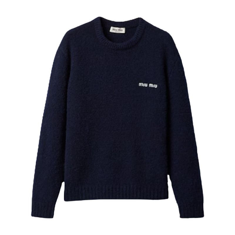 M Iu Small Logo Teddy Round Neck Sweater
