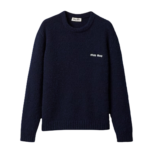 M Iu Small Logo Teddy Round Neck Sweater