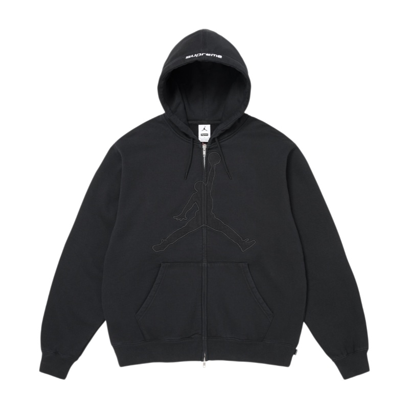 Supreme Embroidered Sweatshirt Featuring The Flying Man Dunk And Zipper Detai