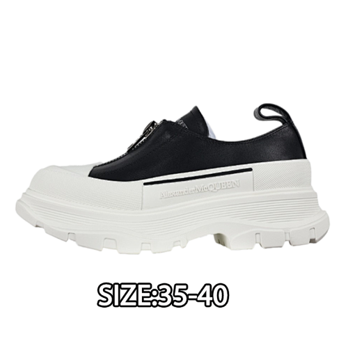 Alexander McQueen Platform Shoes With Thick Sole And Height-enhancing Leather Zipper
