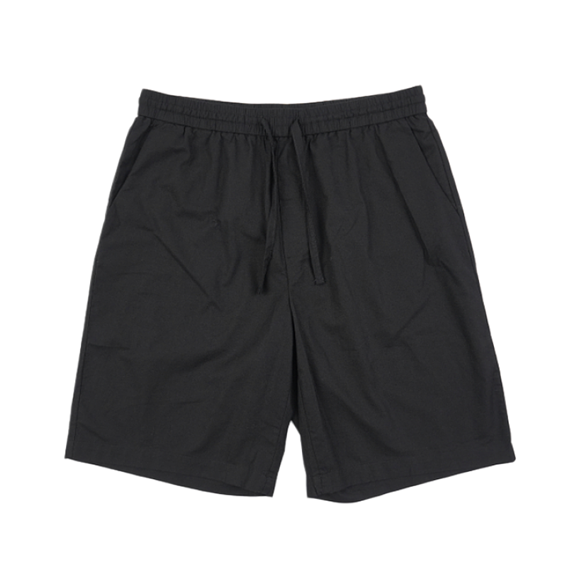 Linen Shorts Solid Black