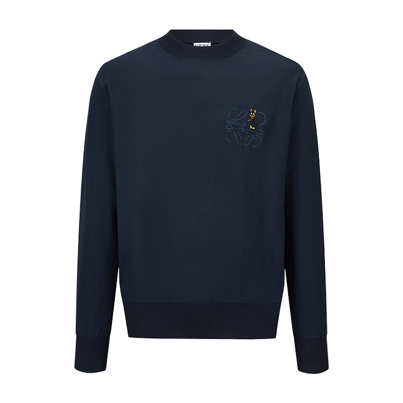 Loewe Animal Anagram Embroidered Logo Knit Sweater