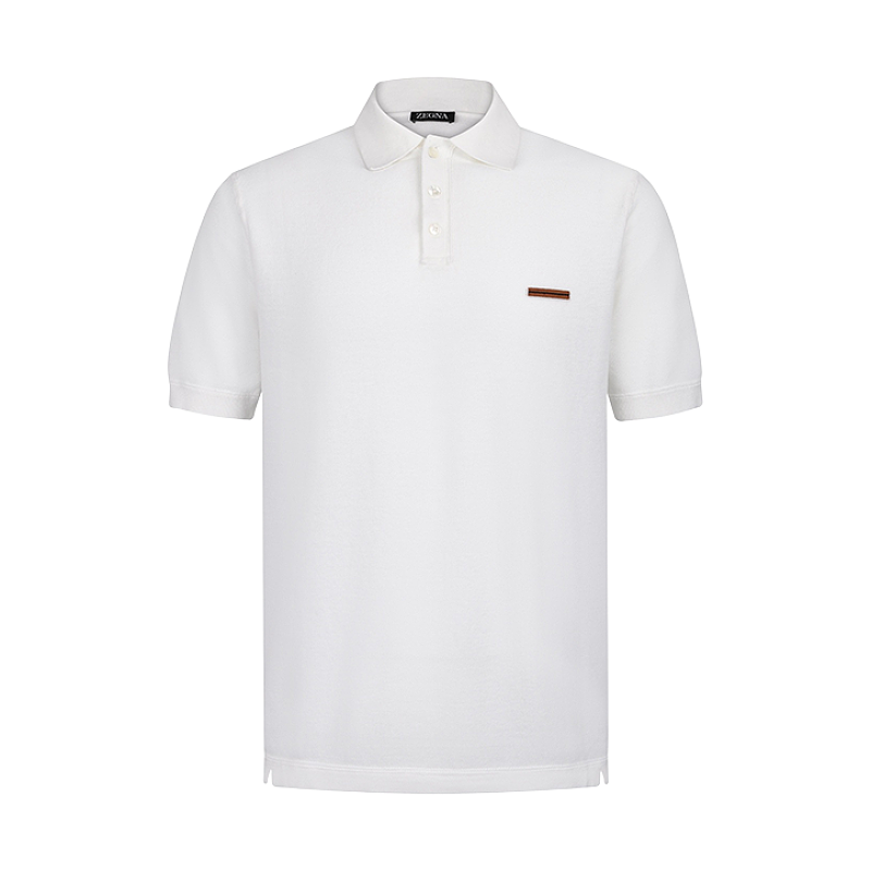 Embroidered Logo Cotton Knit Polo Shirt