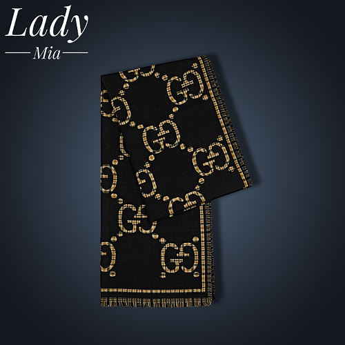 Gucci Classic Double G Grid Woolen Knitted Scarf