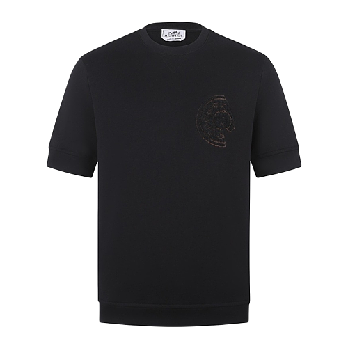 Embroidered Patchwork C.d.s Crew Neck Short Sleeve T-Shirt