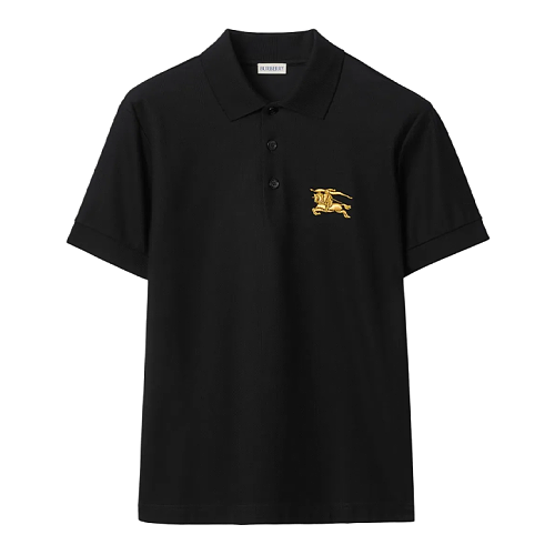 Little Warhorse Embroidered Short-Sleeve Polo Black