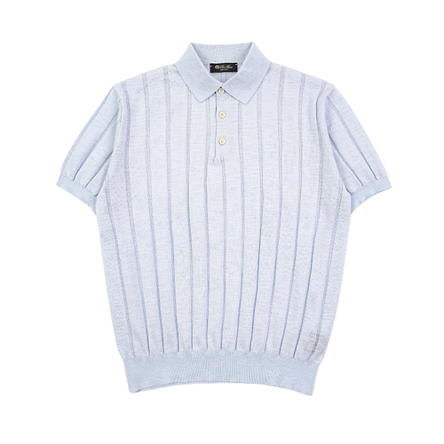 Heathered Ribbed Polo Short Sleeve