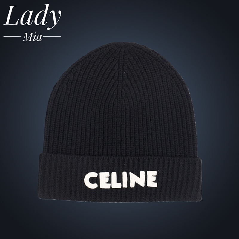 Celine C Classic Logo Knit Beanie