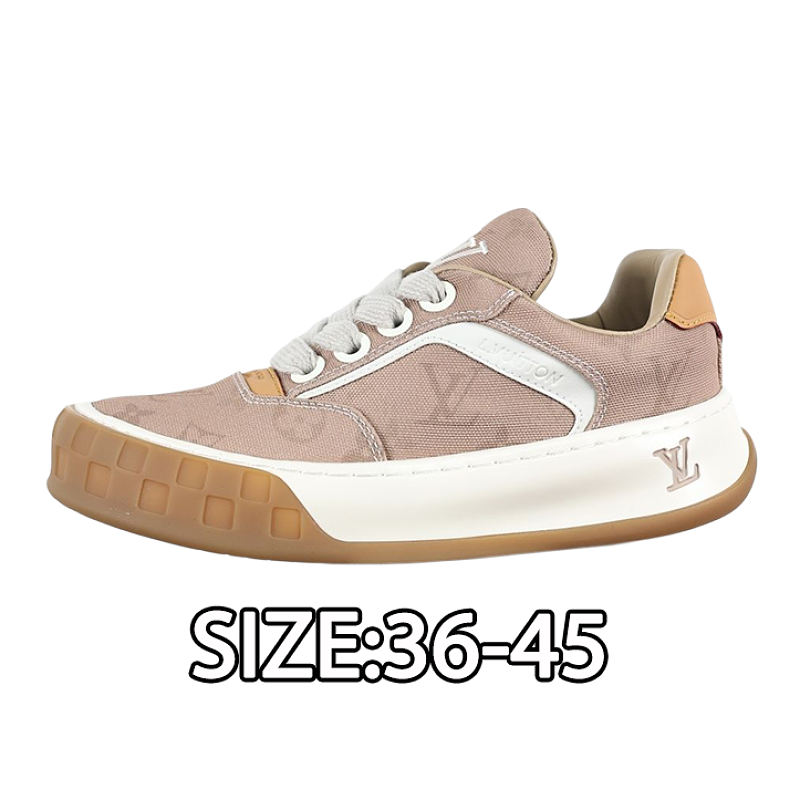 Louis Vuitton Cowhide Leather Biscuit Shoes Nude Pink Monogram