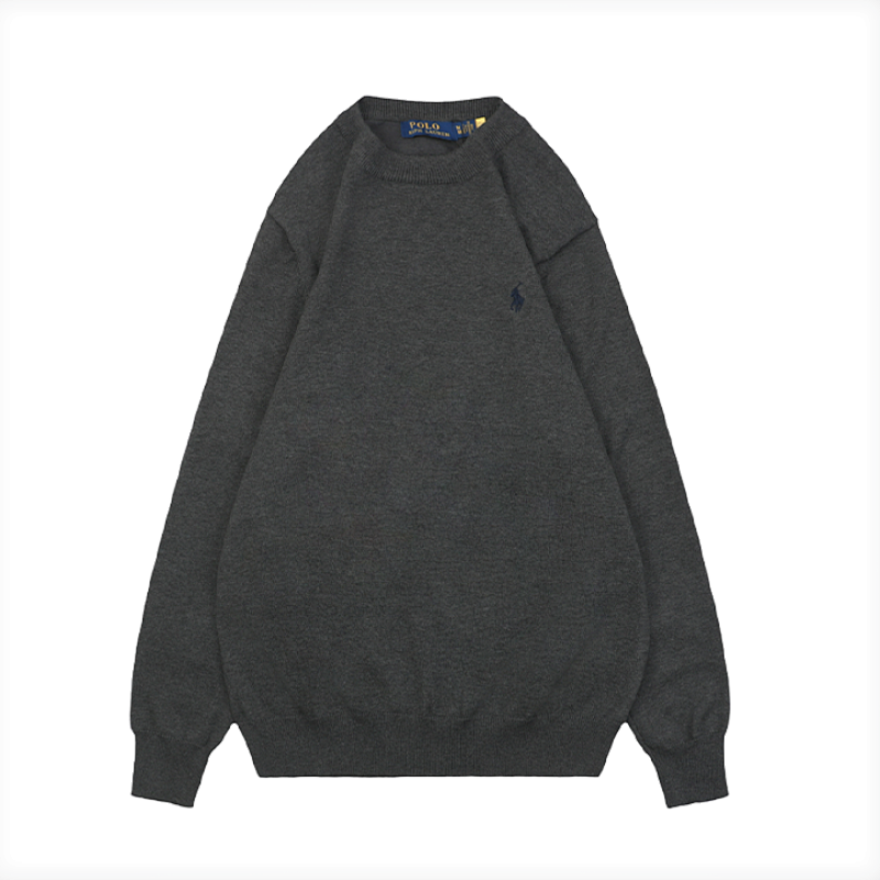 RL 25Fw Pony Logo Crew Neck Sweater - Dark Gray