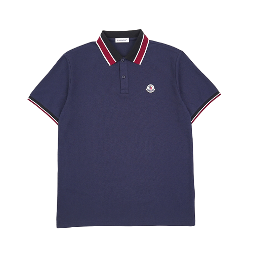 Black And Red Collar M-logo Polo Short Sleeve - Navy Blue