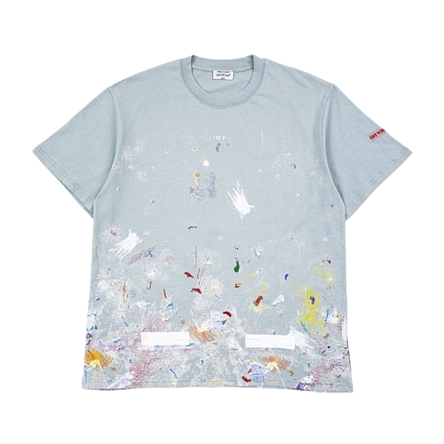 Short-Sleeve Top With Starry Sky Ink-Splash And Arrow Print