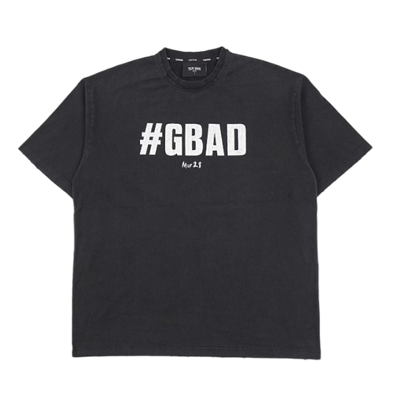Gbad Letter-Print Washed Short-Sleeve T-Shirt