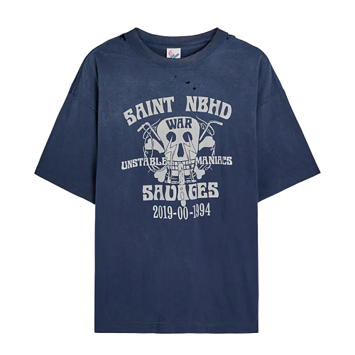 Skull Lightning Print Short Sleeve