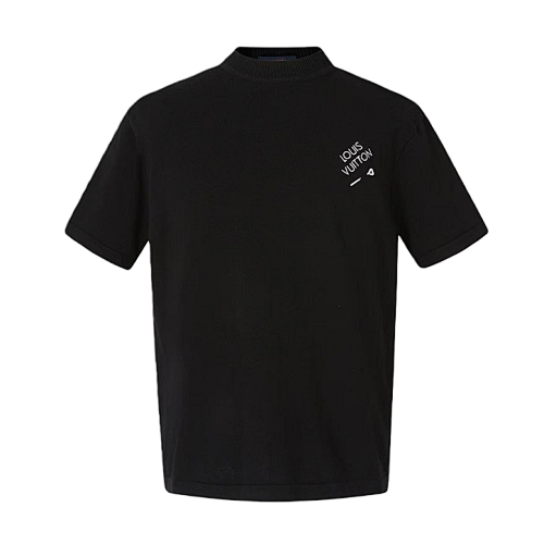 Solid Color Crew Neck Short Sleeve T-Shirt With Logo On Chest