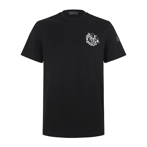 Crew Neck Printed Embroidered Logo Short-Sleeve T-Shirt