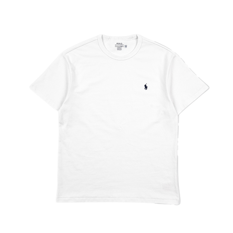Thread-Embroidered Pony Short Sleeve - White And Navy