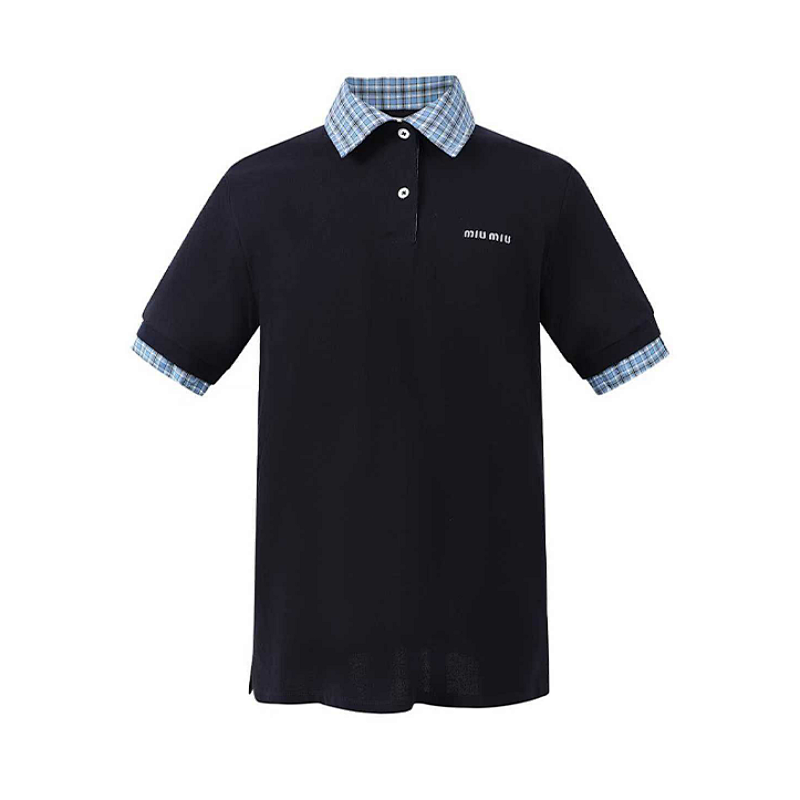 Plaid Logo Polo Shirt