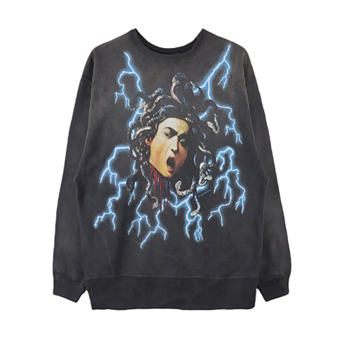 S M Medusa Hydra Print Crew Neck Sweatshirt